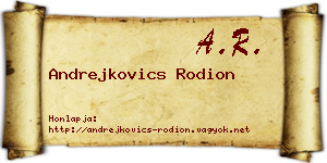 Andrejkovics Rodion névjegykártya